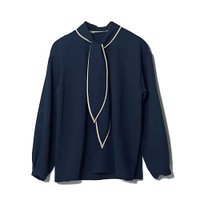 【イーバイエクラ/E by eclat】の【とろみ】スカーフつきブラウス 大人の最旬トレンドファッション＆コーディネート founy(ファウニー) ファッション Fashion レディースファッション Fashion for Women トップス・カットソー Cut & Sew Tops シャツ・ブラウス・オフィスカジュアル Elegant Blouses & Button-Ups とろみ Fluid, Flowy Fabric コンパクト Compact, Small Size シンプル Simple, Minimal スカーフ Scarf, Neckwear バランス Balance, Style Balance パイピング Piping, Trim Design リボン Ribbon, Bow 洗える Machine Washable |ID:prp329100004935619