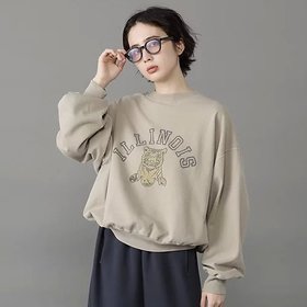 【レミレリーフ/REMI RELIEF】の【HPS別注】SP加工スーピマ裏毛クルー(ILLINOIS) 大人の最旬トレンドファッション＆コーディネート founy(ファウニー) ファッション Fashion レディースファッション Fashion for Women スウェット / スエット Sweatshirt, Sweatwear スーピマ Supima, Premium Cotton セットアップ Set-Up, Coordinated Outfit プリント Print, Printed Pattern 別注 Limited Edition, Custom Order 旅行 Travel |ID:prp329100004935621