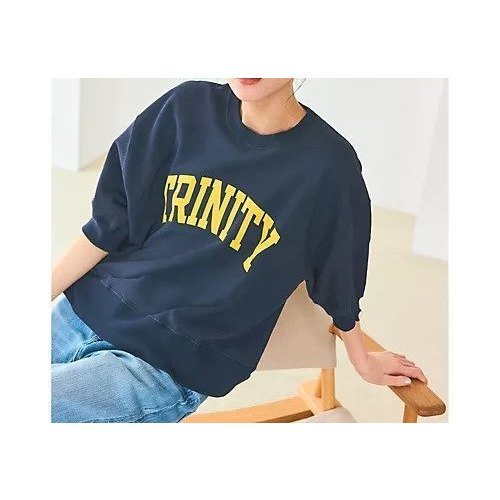 【オブラダ/Oblada】のHALF SLEEVE SWEAT SHIRT 人気、トレンドファッション・服の通販 founy(ファニー) 　ファッション　Fashion　レディースファッション　Fashion for Women　トップス・カットソー　Cut & Sew Tops　シャツ・ブラウス・オフィスカジュアル　Elegant Blouses & Button-Ups　レディースパーカー・カジュアルフーディー　Casual Hoodies & Sweatshirts　ロングTシャツ・Tシャツ　Longline T-Shirts & Tees　スウェット・クルーネックトップス　Sweatshirts & Crewnecks / Relaxed Fit Sweat Tops　イエロー　Yellow　オレンジ　Orange　クラシック　Classic, Timeless Style　スウェット / スエット　Sweatshirt, Sweatwear　バランス　Balance, Style Balance　リメイク　Remake, Reconstructed　ヴィンテージ　Vintage Style　エレガント 上品　Elegant　半袖　Short Sleeve, Half Sleeve　夏　Summer　洗える　Machine Washable　長袖　Long Sleeve, Full Sleeve　other-3|ID: prp329100004935629 ipo3291000000037038562