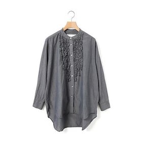 【ミディウミ/MidiUmi】 フロントフリルシャツ人気、トレンドファッション・服の通販 founy(ファニー) ファッション Fashion レディースファッション Fashion for Women トップス・カットソー Cut & Sew Tops シャツ・ブラウス・オフィスカジュアル Elegant Blouses & Button-Ups フリル Frill, Ruffle フロント Front, Front Design ワッシャー Washer, Crinkled Finish エレガント 上品 Elegant |ID:prp329100004935650