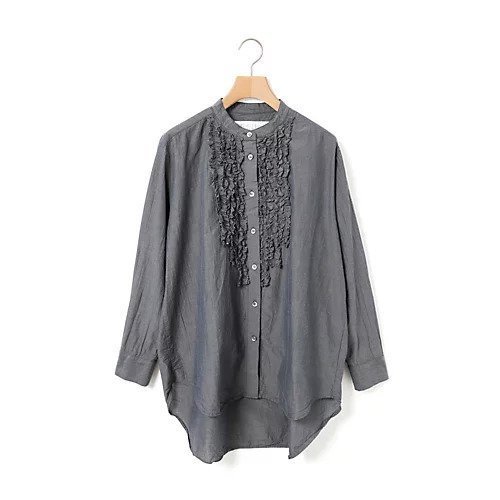 【ミディウミ/MidiUmi】のフロントフリルシャツ 人気、トレンドファッション・服の通販 founy(ファニー) 　ファッション　Fashion　レディースファッション　Fashion for Women　トップス・カットソー　Cut & Sew Tops　シャツ・ブラウス・オフィスカジュアル　Elegant Blouses & Button-Ups　フリル　Frill, Ruffle　フロント　Front, Front Design　ワッシャー　Washer, Crinkled Finish　エレガント 上品　Elegant　 other-1|ID: prp329100004935650 ipo3291000000037038692