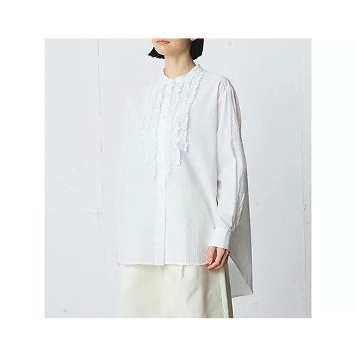 【ミディウミ/MidiUmi】のフロントフリルシャツ 人気、トレンドファッション・服の通販 founy(ファニー) 　ファッション　Fashion　レディースファッション　Fashion for Women　トップス・カットソー　Cut & Sew Tops　シャツ・ブラウス・オフィスカジュアル　Elegant Blouses & Button-Ups　フリル　Frill, Ruffle　フロント　Front, Front Design　ワッシャー　Washer, Crinkled Finish　エレガント 上品　Elegant　other-2|ID: prp329100004935650 ipo3291000000037038696
