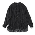 【トゥエルブクローゼット/12closet】の【福田麻琴さんコラボ】【洗える】【接触冷感】フロントフリルブラウス ブラックドット|ID: prp329100004935659 ipo3291000000037253536