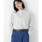 【ヒューマンウーマン/HUMAN WOMAN】のドビーストライプレースカラーブラウス ライトグリーンストライプ|ID: prp329100004935662 ipo3291000000037088644