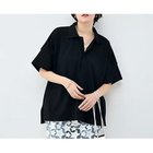 【リエミラー/Rie Miller】のウォッシャブルポロ襟ハーフスリーブジョーゼットダンボール ブラック|ID: prp329100004935670 ipo3291000000037038911