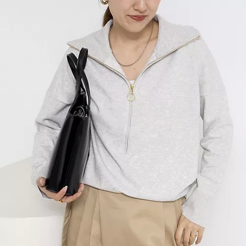【リエミラー/Rie Miller】の《手洗い可能》ハーフZIPプルオーバー インテリア・キッズ・メンズ・レディースファッション・服の通販 founy(ファニー) 　ファッション　Fashion　レディースファッション　Fashion for Women　トップス・カットソー　Cut & Sew Tops　カジュアルプルオーバー・ニットトップス　Pullovers & Knit Tops / Casual Pullovers　2026年　2026　スキッパー　Skipper, Open Collar　ハイネック　High Neck, Mock Neck　ハーフ　Half, Half-Length　ライトグレー|ID: prp329100004935673 ipo3291000000037038927