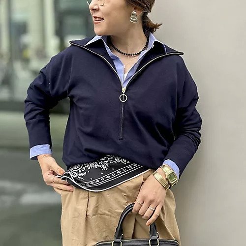 【リエミラー/Rie Miller】の《手洗い可能》ハーフZIPプルオーバー インテリア・キッズ・メンズ・レディースファッション・服の通販 founy(ファニー) 　ファッション　Fashion　レディースファッション　Fashion for Women　トップス・カットソー　Cut & Sew Tops　カジュアルプルオーバー・ニットトップス　Pullovers & Knit Tops / Casual Pullovers　2026年　2026　スキッパー　Skipper, Open Collar　ハイネック　High Neck, Mock Neck　ハーフ　Half, Half-Length　ネイビー|ID: prp329100004935673 ipo3291000000037038928
