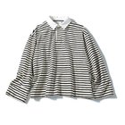【トゥエルブクローゼット/12closet】の【洗える】ラガーシャツ風トップス ネイビー×アイボリーボーダー|ID: prp329100004935687 ipo3291000000037249797