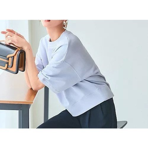 【スローン/SLOANE】のコットン裏毛 半袖ショート丈スウェット 人気、トレンドファッション・服の通販 founy(ファニー) 　ファッション　Fashion　レディースファッション　Fashion for Women　トップス・カットソー　Cut & Sew Tops　レディースパーカー・カジュアルフーディー　Casual Hoodies & Sweatshirts　スウェット・クルーネックトップス　Sweatshirts & Crewnecks / Relaxed Fit Sweat Tops　ショート　Short, Short Length　スウェット / スエット　Sweatshirt, Sweatwear　フェミニン　Feminine, Girly　フォルム　Silhouette, Form　エレガント 上品　Elegant　別注　Limited Edition, Custom Order　半袖　Short Sleeve, Half Sleeve　吸水　Absorbent, Quick-Dry　洗える　Machine Washable　other-3|ID: prp329100004935688 ipo3291000000037039089