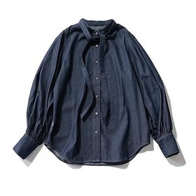【スアデオ/suadeo】のデニムボウタイブラウス 人気、トレンドファッション・服の通販 founy(ファニー) ファッション Fashion レディースファッション Fashion for Women トップス・カットソー Cut & Sew Tops シャツ・ブラウス・オフィスカジュアル Elegant Blouses & Button-Ups インナー Innerwear エレガント 上品 Elegant ジャケット Jacket, Outerwear デニム Denim, Jeans Material バランス Balance, Style Balance 洗える Machine Washable |ID:prp329100004935736