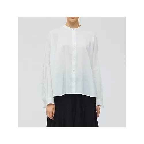 【ミズイロ インド/mizuiro ind】のバックギャザーワイドシャツ インテリア・キッズ・メンズ・レディースファッション・服の通販 founy(ファニー) 　ファッション　Fashion　レディースファッション　Fashion for Women　トップス・カットソー　Cut & Sew Tops　シャツ・ブラウス・オフィスカジュアル　Elegant Blouses & Button-Ups　バッグ　Bags　ギャザー　Gathered, Ruffled　シンプル　Simple, Minimal　スタンド　Stand Collar, Upright Stand　フロント　Front, Front Design　人気　Popular, Best Seller　秋　Autumn　羽織　Haori, Light Jacket　オフホワイト|ID: prp329100004935792 ipo3291000000037039748