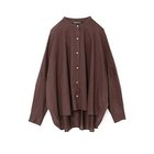 【ミズイロ インド/mizuiro ind】のバックギャザーワイドシャツ ダークブラウン|ID: prp329100004935792 ipo3291000000037245962