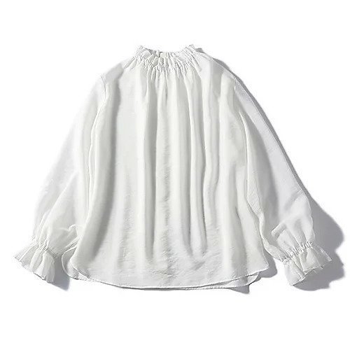 【トゥエルブクローゼット/12closet】の【12classe】【洗える】スタンドフリル衿シアーブラウス 人気、トレンドファッション・服の通販 founy(ファニー) 　ファッション　Fashion　レディースファッション　Fashion for Women　トップス・カットソー　Cut & Sew Tops　シャツ・ブラウス・オフィスカジュアル　Elegant Blouses & Button-Ups　インナー　Innerwear　スタンド　Stand Collar, Upright Stand　フリル　Frill, Ruffle　ワッシャー　Washer, Crinkled Finish　春　Spring　洗える　Machine Washable　ビジネス 仕事 通勤　Business / Work / Commuting　 other-1|ID: prp329100004935833 ipo3291000000037039994