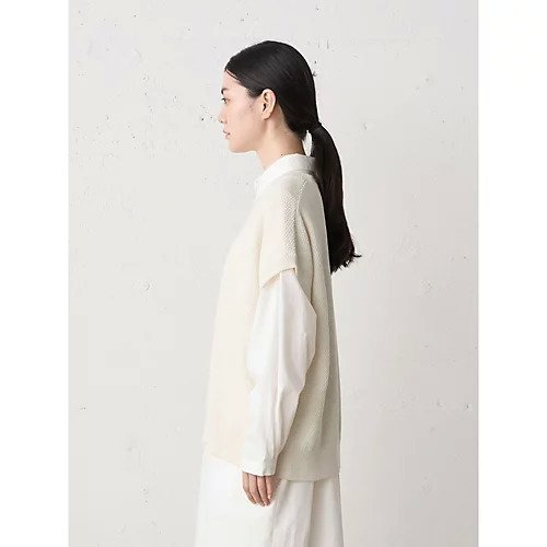 【ミディウミ/MidiUmi】のコクーンニットベスト 人気、トレンドファッション・服の通販 founy(ファニー) 　ファッション　Fashion　レディースファッション　Fashion for Women　アウター　Coat / Outerwear Collection　トップス・カットソー　Cut & Sew Tops　ニット　Knit Tops & Sweaters　ベスト&ジレ / 重ね着スタイル　Vests & Gilets　サマー　Summer, Summer Style　ベスト　Vest, Waistcoat　人気　Popular, Best Seller　半袖　Short Sleeve, Half Sleeve　鹿の子　Piqué, Kanoko Fabric　other-3|ID: prp329100004935835 ipo3291000000037040010
