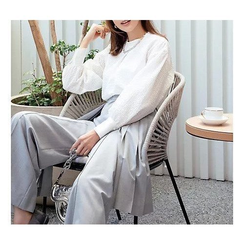 【イーバイエクラ/E by eclat】のフロントタックブラウス 人気、トレンドファッション・服の通販 founy(ファニー) 　ファッション　Fashion　レディースファッション　Fashion for Women　トップス・カットソー　Cut & Sew Tops　シャツ・ブラウス・オフィスカジュアル　Elegant Blouses & Button-Ups　カフス　Cuff Design　ミックス　Mix, Mixed Style　ワッフル　Waffle, Waffle Knit　other-2|ID: prp329100004935848 ipo3291000000037040069