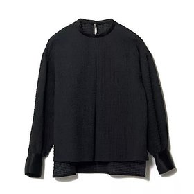 【イーバイエクラ/E by eclat】のフロントタックブラウス 大人の最旬トレンドファッション＆コーディネート founy(ファウニー) ファッション Fashion レディースファッション Fashion for Women トップス・カットソー Cut & Sew Tops シャツ・ブラウス・オフィスカジュアル Elegant Blouses & Button-Ups カフス Cuff Design ミックス Mix, Mixed Style ワッフル Waffle, Waffle Knit |ID:prp329100004935848