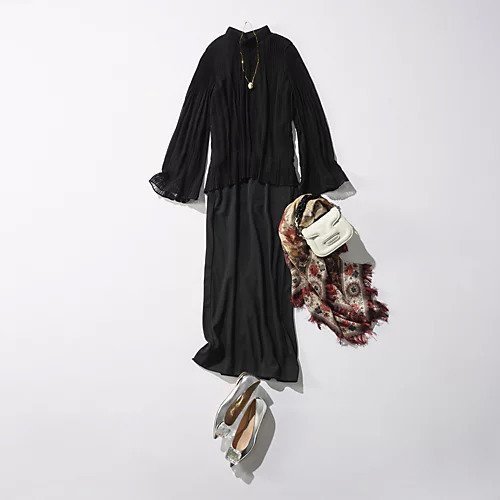 【コルピエロ/Col Pierrot】のプリーツブラウス 人気、トレンドファッション・服の通販 founy(ファニー) 　ファッション　Fashion　レディースファッション　Fashion for Women　トップス・カットソー　Cut & Sew Tops　シャツ・ブラウス・オフィスカジュアル　Elegant Blouses & Button-Ups　インナー　Innerwear　スタンド　Stand Collar, Upright Stand　スリーブ　Sleeve, Long Sleeve / Short Sleeve　フレア　Flare, Flared　プリーツ　Pleats, Pleated　モダン　Modern, Contemporary　other-3|ID: prp329100004935876 ipo3291000000037040234