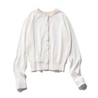 【スアデオ/suadeo】の配色シアーニットカーディガン オフホワイト×ベージュ|ID: prp329100004935878 ipo3291000000037221708