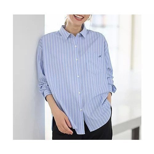 【エニー/ANY】のオーバーサイズシャツ インテリア・キッズ・メンズ・レディースファッション・服の通販 founy(ファニー) 　ファッション　Fashion　レディースファッション　Fashion for Women　トップス・カットソー　Cut & Sew Tops　シャツ・ブラウス・オフィスカジュアル　Elegant Blouses & Button-Ups　インナー　Innerwear　抗菌　Antibacterial, Bacteria-Resistant　ストライプ　Stripe, Striped Pattern　スラックス　Slacks, Dress Pants　タンク　Tank Top, Sleeveless Top　デニム　Denim, Jeans Material　定番　Standard, Basic Item　ベスト　Vest, Waistcoat　羽織　Haori, Light Jacket　A/W・秋冬　Autumn/Winter　ブルーストライプ|ID: prp329100004935951 ipo3291000000037040495
