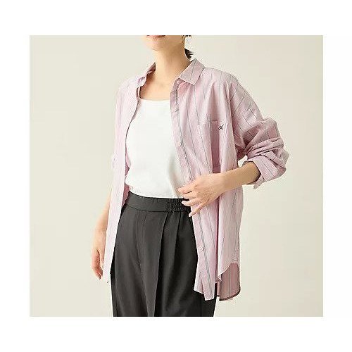 【エニー/ANY】のオーバーサイズシャツ インテリア・キッズ・メンズ・レディースファッション・服の通販 founy(ファニー) 　ファッション　Fashion　レディースファッション　Fashion for Women　トップス・カットソー　Cut & Sew Tops　シャツ・ブラウス・オフィスカジュアル　Elegant Blouses & Button-Ups　インナー　Innerwear　抗菌　Antibacterial, Bacteria-Resistant　ストライプ　Stripe, Striped Pattern　スラックス　Slacks, Dress Pants　タンク　Tank Top, Sleeveless Top　デニム　Denim, Jeans Material　定番　Standard, Basic Item　ベスト　Vest, Waistcoat　羽織　Haori, Light Jacket　A/W・秋冬　Autumn/Winter　ピンクストライプ|ID: prp329100004935951 ipo3291000000037040497