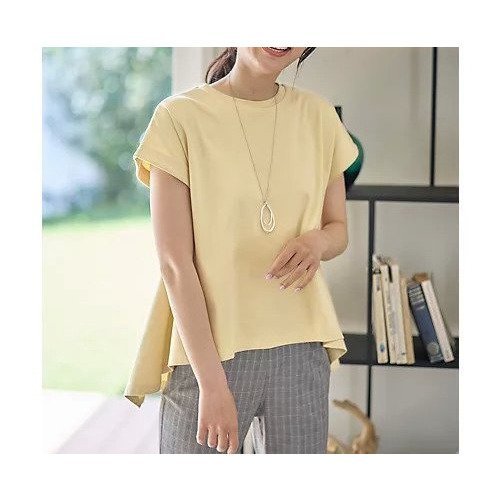 【エニー/ANY】のシルケットスムースチュニック インテリア・キッズ・メンズ・レディースファッション・服の通販 founy(ファニー) 　ファッション　Fashion　レディースファッション　Fashion for Women　トップス・カットソー　Cut & Sew Tops　おすすめ　Recommended / Our Picks　スリーブ　Sleeve, Long Sleeve / Short Sleeve　チュニック　Tunic, Long Top　フレンチ　French, French Style　イエロー|ID: prp329100004935952 ipo3291000000037040506