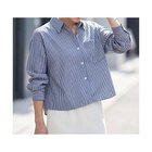 【スタイルデリ/STYLE DELI】のサラサラ短めストライプ柄シャツ ネイビー|ID: prp329100004935956 ipo3291000000037244303