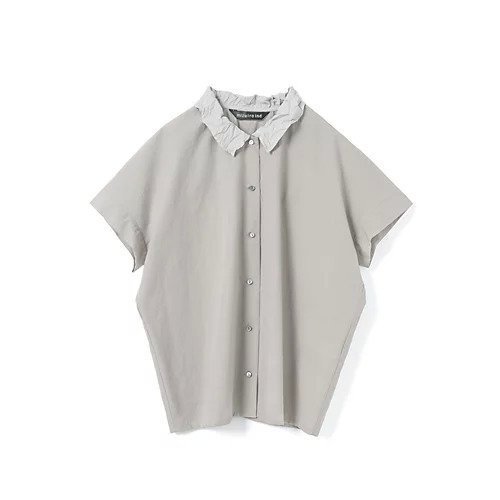 【ミズイロ インド/mizuiro ind】のワッシャーカラーワイドシャツ インテリア・キッズ・メンズ・レディースファッション・服の通販 founy(ファニー) 　ファッション　Fashion　レディースファッション　Fashion for Women　トップス・カットソー　Cut & Sew Tops　シャツ・ブラウス・オフィスカジュアル　Elegant Blouses & Button-Ups　2025年　2025　2025-2026秋冬・A/W　Autumn/Winter 2025–26 AW25–26　シンプル　Simple, Minimal　スリーブ　Sleeve, Long Sleeve / Short Sleeve　フレンチ　French, French Style　ベーシック　Basic, Essential　レギュラー　Regular, Standard Fit　ロング　Long, Long-Length　ワッシャー　Washer, Crinkled Finish　人気　Popular, Best Seller　半袖　Short Sleeve, Half Sleeve　グレー|ID: prp329100004935957 ipo3291000000037040541
