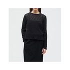 【ミズイロ インド/mizuiro ind】のレースクルーネックTシャツ 人気、トレンドファッション・服の通販 founy(ファニー) ファッション Fashion レディースファッション Fashion for Women トップス・カットソー Cut & Sew Tops シャツ・ブラウス・オフィスカジュアル Elegant Blouses & Button-Ups ロングTシャツ・Tシャツ Longline T-Shirts & Tees インナー Innerwear カットソー Cut and Sewn Top ジャケット Jacket, Outerwear ストレッチ Stretch, Stretchy Fabric エレガント 上品 Elegant thumbnail ブラック|ID: prp329100004935958 ipo3291000000037040545