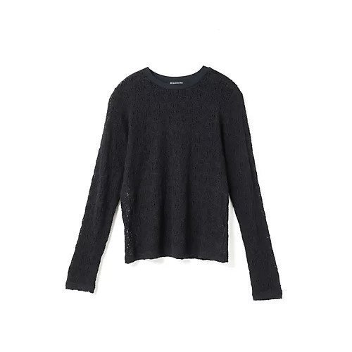 【ミズイロ インド/mizuiro ind】のレースクルーネックTシャツ インテリア・キッズ・メンズ・レディースファッション・服の通販 founy(ファニー) 　ファッション　Fashion　レディースファッション　Fashion for Women　トップス・カットソー　Cut & Sew Tops　シャツ・ブラウス・オフィスカジュアル　Elegant Blouses & Button-Ups　ロングTシャツ・Tシャツ　Longline T-Shirts & Tees　インナー　Innerwear　カットソー　Cut and Sewn Top　ジャケット　Jacket, Outerwear　ストレッチ　Stretch, Stretchy Fabric　エレガント 上品　Elegant　ネイビー|ID: prp329100004935958 ipo3291000000037040548