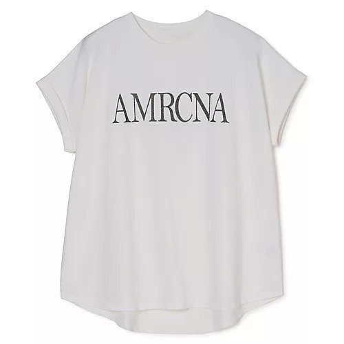 【マイカ ディール/MICA & DEAL】の【HPS別注】AMERICANAコラボラメプリントTシャツ インテリア・キッズ・メンズ・レディースファッション・服の通販 founy(ファニー) 　ファッション　Fashion　レディースファッション　Fashion for Women　トップス・カットソー　Cut & Sew Tops　シャツ・ブラウス・オフィスカジュアル　Elegant Blouses & Button-Ups　ロングTシャツ・Tシャツ　Longline T-Shirts & Tees　コラボ　Collaboration, Collab　プリント　Print, Printed Pattern　別注　Limited Edition, Custom Order　洗える　Machine Washable　WHITE|ID: prp329100004935964 ipo3291000000037040577