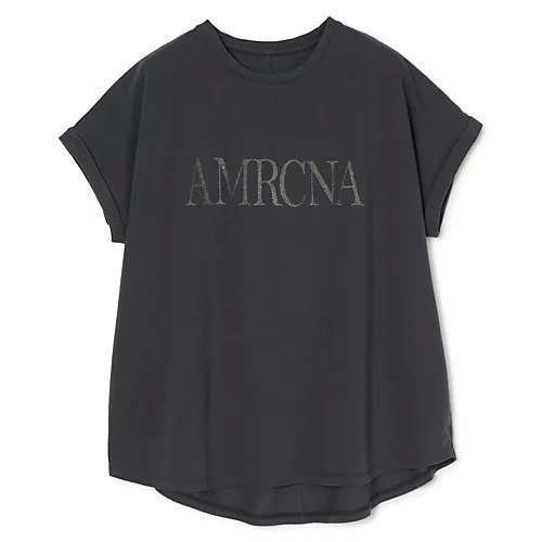 【マイカ ディール/MICA & DEAL】の【HPS別注】AMERICANAコラボラメプリントTシャツ インテリア・キッズ・メンズ・レディースファッション・服の通販 founy(ファニー) 　ファッション　Fashion　レディースファッション　Fashion for Women　トップス・カットソー　Cut & Sew Tops　シャツ・ブラウス・オフィスカジュアル　Elegant Blouses & Button-Ups　ロングTシャツ・Tシャツ　Longline T-Shirts & Tees　コラボ　Collaboration, Collab　プリント　Print, Printed Pattern　別注　Limited Edition, Custom Order　洗える　Machine Washable　CHARCOAL|ID: prp329100004935964 ipo3291000000037040578
