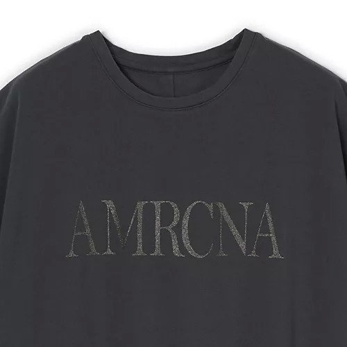 【マイカ ディール/MICA & DEAL】の【HPS別注】AMERICANAコラボラメプリントTシャツ 人気、トレンドファッション・服の通販 founy(ファニー) 　ファッション　Fashion　レディースファッション　Fashion for Women　トップス・カットソー　Cut & Sew Tops　シャツ・ブラウス・オフィスカジュアル　Elegant Blouses & Button-Ups　ロングTシャツ・Tシャツ　Longline T-Shirts & Tees　コラボ　Collaboration, Collab　プリント　Print, Printed Pattern　別注　Limited Edition, Custom Order　洗える　Machine Washable　other-3|ID: prp329100004935964 ipo3291000000037040580