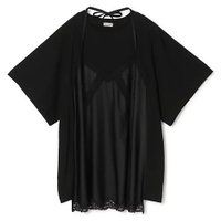 【アンスクリア/INSCRIRE】のHybrid Lingerie T-Shirt 大人の最旬トレンドファッション＆コーディネート founy(ファウニー) ファッション Fashion レディースファッション Fashion for Women トップス・カットソー Cut & Sew Tops シャツ・ブラウス・オフィスカジュアル Elegant Blouses & Button-Ups ロングTシャツ・Tシャツ Longline T-Shirts & Tees シルク Silk, 100% Silk ドレープ Drape, Draping Fabric フランス France, French ランジェリー Lingerie, Intimate Wear レース Lace, Lace Fabric 洗える Machine Washable |ID:prp329100004935980