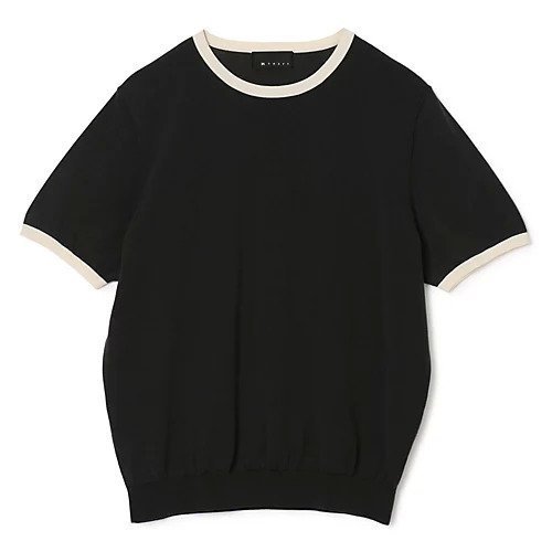 【エムセブンデイズ/M7days】の【洗える】Tシャツ型ニット インテリア・キッズ・メンズ・レディースファッション・服の通販 founy(ファニー) 　ファッション　Fashion　レディースファッション　Fashion for Women　トップス・カットソー　Cut & Sew Tops　ニット　Knit Tops & Sweaters　シャツ・ブラウス・オフィスカジュアル　Elegant Blouses & Button-Ups　ロングTシャツ・Tシャツ　Longline T-Shirts & Tees　なめらか　Smooth, Silky Texture　インナー　Innerwear　カーディガン　Cardigan, Knitwear　コンパクト　Compact, Small Size　ジャケット　Jacket, Outerwear　ストレッチ　Stretch, Stretchy Fabric　ネックレス　Necklace, Pendant Necklace　フレア　Flare, Flared　エレガント 上品　Elegant　半袖　Short Sleeve, Half Sleeve　洗える　Machine Washable　チャコール|ID: prp329100004935982 ipo3291000000037040671