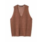 【ミズイロ インド/mizuiro ind】のワイドVネックベスト ブラウン|ID: prp329100004938354 ipo3291000000037243334