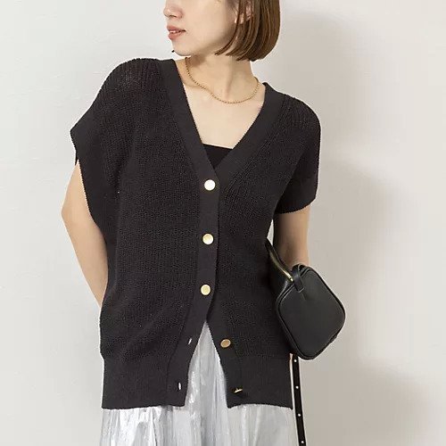 【ノーリーズ/NOLLEY'S】の【WEB限定】《手洗い可能》ペーパーヤーン2WAYベスト インテリア・キッズ・メンズ・レディースファッション・服の通販 founy(ファニー) 　ファッション　Fashion　レディースファッション　Fashion for Women　アウター　Coat / Outerwear Collection　トップス・カットソー　Cut & Sew Tops　ベスト&ジレ / 重ね着スタイル　Vests & Gilets　春　Spring　畦　Ribbed Knit　吸水　Absorbent, Quick-Dry　シンプル　Simple, Minimal　ベスト　Vest, Waistcoat　メタル　Metal, Metal Parts　ロング　Long, Long-Length　2023春夏・S/S　Spring/Summer 2023 SS23　2023年　2023　2026年　2026　ブラック|ID: prp329100004938781 ipo3291000000037060092