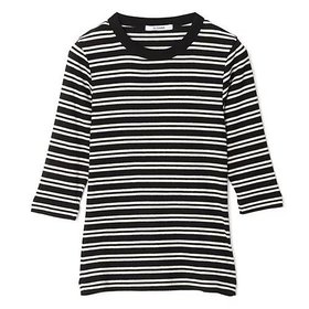 【スローン/SLOANE】 ベアテレコ ボーダー5分袖クルーネック人気、トレンドファッション・服の通販 founy(ファニー) ファッション Fashion レディースファッション Fashion for Women トップス・カットソー Cut & Sew Tops シルク Silk, 100% Silk ストレッチ Stretch, Stretchy Fabric テレコ Ribbed, Rib Stitch ボーダー Border, Stripe |ID:prp329100004938789