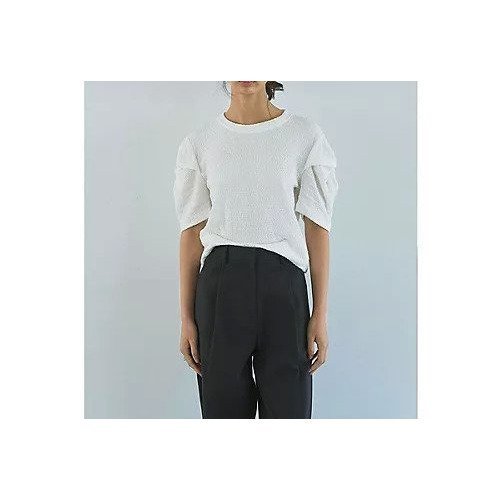 【マージュール/marjour】のTEXTURED PUFF SLEEVE TOPS インテリア・キッズ・メンズ・レディースファッション・服の通販 founy(ファニー) https://founy.com/ ファッション Fashion レディースファッション Fashion for Women トップス・カットソー Cut & Sew Tops オケージョン Occasion Wear カットソー Cut and Sewn Top シャーリング Shirring, Ruched ストレッチ Stretch, Stretchy Fabric ポケット Pocket, Pocket Detail モノトーン Monotone, Black and White 夏 Summer |ID: prp329100004938792 ipo3291000000037060154