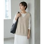 【スタイルデリ/STYLE DELI】のストライプ編みVネックベスト ベージュ|ID: prp329100004941682 ipo3291000000037248918