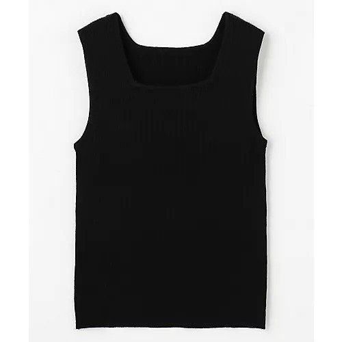【エニー/ANY】のニットタンク インテリア・キッズ・メンズ・レディースファッション・服の通販 founy(ファニー) 　ファッション　Fashion　レディースファッション　Fashion for Women　トップス・カットソー　Cut & Sew Tops　ニット　Knit Tops & Sweaters　おすすめ　Recommended / Our Picks　インナー　Innerwear　カーディガン　Cardigan, Knitwear　シンプル　Simple, Minimal　スクエア　Square, Square Shape　タンク　Tank Top, Sleeveless Top　デコルテ　Décolleté, Neckline　ブラック|ID: prp329100004941688 ipo3291000000037088688