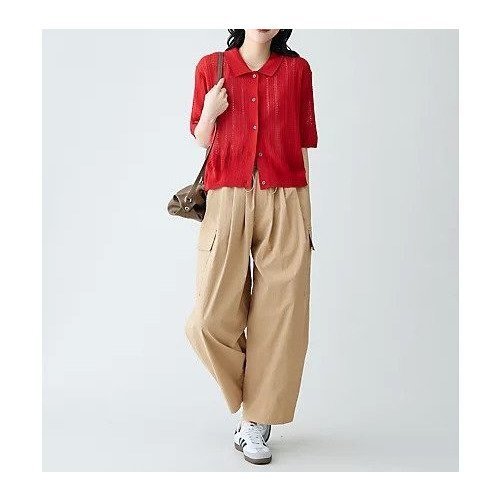 【エニー/ANY】のレーシーポロカーデ 人気、トレンドファッション・服の通販 founy(ファニー) 　ファッション　Fashion　レディースファッション　Fashion for Women　おすすめ　Recommended / Our Picks　アンサンブル　Ensemble Set　カーディガン　Cardigan, Knitwear　キャミソール　Camisole, Spaghetti Strap Top　シアー　Sheer, See-Through　スラックス　Slacks, Dress Pants　セットアップ　Set-Up, Coordinated Outfit　タンク　Tank Top, Sleeveless Top　デニム　Denim, Jeans Material　トレンド　Trend, Trending Now　バランス　Balance, Style Balance　ワイド　Wide, Wide Fit　夏　Summer　透かし　Cut-Out, Lacework　other-3|ID: prp329100004941689 ipo3291000000037088702