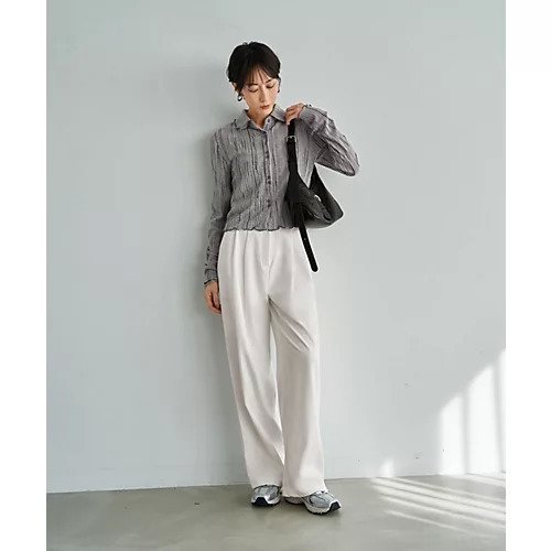 【スタイルデリ/STYLE DELI】のかすれ柄編みWボタン襟付きトップス 人気、トレンドファッション・服の通販 founy(ファニー) 　ファッション　Fashion　レディースファッション　Fashion for Women　トップス・カットソー　Cut & Sew Tops　インナー　Innerwear　春　Spring　秋　Autumn　コンパクト　Compact, Small Size　ジャケット　Jacket, Outerwear　ストライプ　Stripe, Striped Pattern　ストレート　Straight, Straight Cut　スリット　Slit, Slit Detail　なめらか　Smooth, Silky Texture　ニットソー　Knit-Sewn, Cut & Sew Knit　長袖　Long Sleeve, Full Sleeve　バランス　Balance, Style Balance　フィット　Fit, Slim Fit　フロント　Front, Front Design　ベスト　Vest, Waistcoat　ワイド　Wide, Wide Fit　other-2|ID: prp329100004941691 ipo3291000000037088719