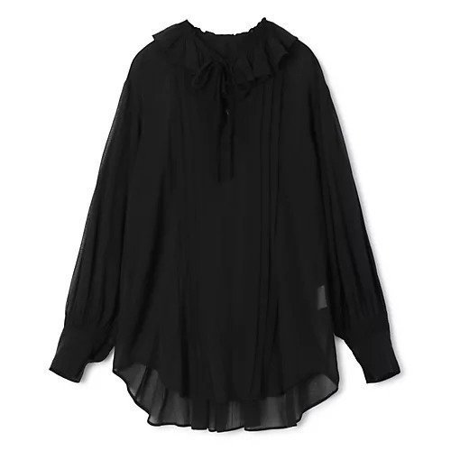 【クリンクル クリンクル クリンクル/crinkle crinkle crinkle】のback embroidery sheer blouse インテリア・キッズ・メンズ・レディースファッション・服の通販 founy(ファニー) 　ファッション　Fashion　レディースファッション　Fashion for Women　インド　Indian Textile　シアー　Sheer, See-Through　チュール　Tulip, Tulip Motif　バランス　Balance, Style Balance　ラッフル　Ruffle, Frill　BLACK|ID: prp329100004941694 ipo3291000000037088736