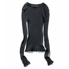 【エムセブンデイズ/M7days】の【東原妙子さんコラボ】【洗える】クルーネックシアーリブニット ブルーグレー|ID:prp329100004941695