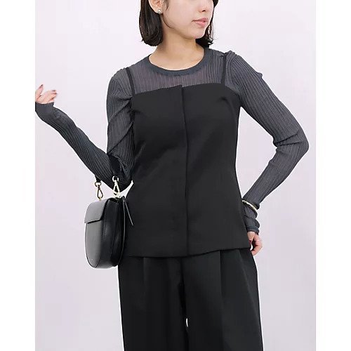 【エムセブンデイズ/M7days】の【東原妙子さんコラボ】【洗える】クルーネックシアーリブニット 人気、トレンドファッション・服の通販 founy(ファニー) 　ファッション　Fashion　レディースファッション　Fashion for Women　トップス・カットソー　Cut & Sew Tops　ニット　Knit Tops & Sweaters　インナー　Innerwear　コラボ　Collaboration, Collab　エレガント 上品　Elegant　洗える　Machine Washable　other-3|ID: prp329100004941695 ipo3291000000037088744