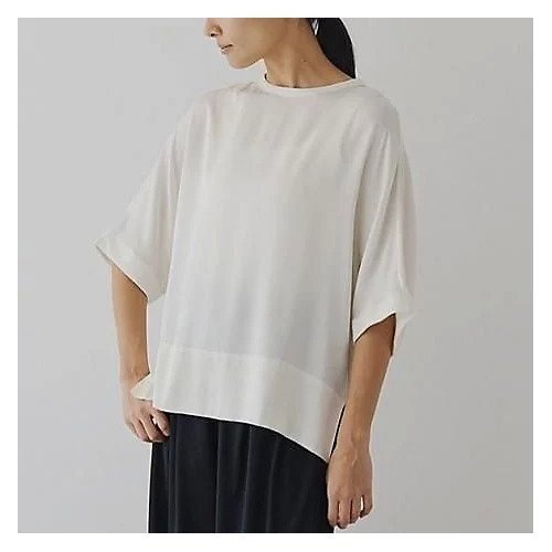 【ドレスハーセルフ/DRESS HERSELF】の【洗える】ブラウス/シルク クルーネック【セットアップ可】 人気、トレンドファッション・服の通販 founy(ファニー) 　ファッション　Fashion　レディースファッション　Fashion for Women　トップス・カットソー　Cut & Sew Tops　シャツ・ブラウス・オフィスカジュアル　Elegant Blouses & Button-Ups　インナー　Innerwear　サテン　Satin, Glossy Fabric　シルク　Silk, 100% Silk　ジャケット　Jacket, Outerwear　セットアップ　Set-Up, Coordinated Outfit　デニム　Denim, Jeans Material　エレガント 上品　Elegant　人気　Popular, Best Seller　夏　Summer　定番　Standard, Basic Item　洗える　Machine Washable　other-2|ID: prp329100004941696 ipo3291000000037088755