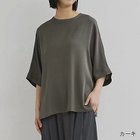 【ドレスハーセルフ/DRESS HERSELF】の【洗える】ブラウス/シルク クルーネック【セットアップ可】 カーキ|ID: prp329100004941696 ipo3291000000037240398