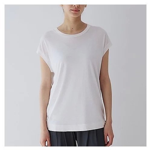 【ドレスハーセルフ/DRESS HERSELF】のカットソー/シルクモダールフレンチスリーブ インテリア・キッズ・メンズ・レディースファッション・服の通販 founy(ファニー) 　ファッション　Fashion　レディースファッション　Fashion for Women　トップス・カットソー　Cut & Sew Tops　カットソー・ベーシックTシャツ　Cut-and-Sewn Tops / Stretch Tees & Basics　なめらか　Smooth, Silky Texture　カットソー　Cut and Sewn Top　シルク　Silk, 100% Silk　シンプル　Simple, Minimal　スリーブ　Sleeve, Long Sleeve / Short Sleeve　バランス　Balance, Style Balance　フレンチ　French, French Style　エレガント 上品　Elegant　夏　Summer　オフシロ|ID: prp329100004941701 ipo3291000000037088776