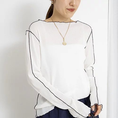 【ノーリーズ/NOLLEY'S】のウォッシャブルドライテレコメロー配色プルオーバー インテリア・キッズ・メンズ・レディースファッション・服の通販 founy(ファニー) 　ファッション　Fashion　レディースファッション　Fashion for Women　トップス・カットソー　Cut & Sew Tops　カジュアルプルオーバー・ニットトップス　Pullovers & Knit Tops / Casual Pullovers　2026年　2026　ホワイト|ID: prp329100004942721 ipo3291000000037097365