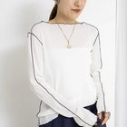 【ノーリーズ/NOLLEY'S】のウォッシャブルドライテレコメロー配色プルオーバー ホワイト|ID: prp329100004942721 ipo3291000000037253373
